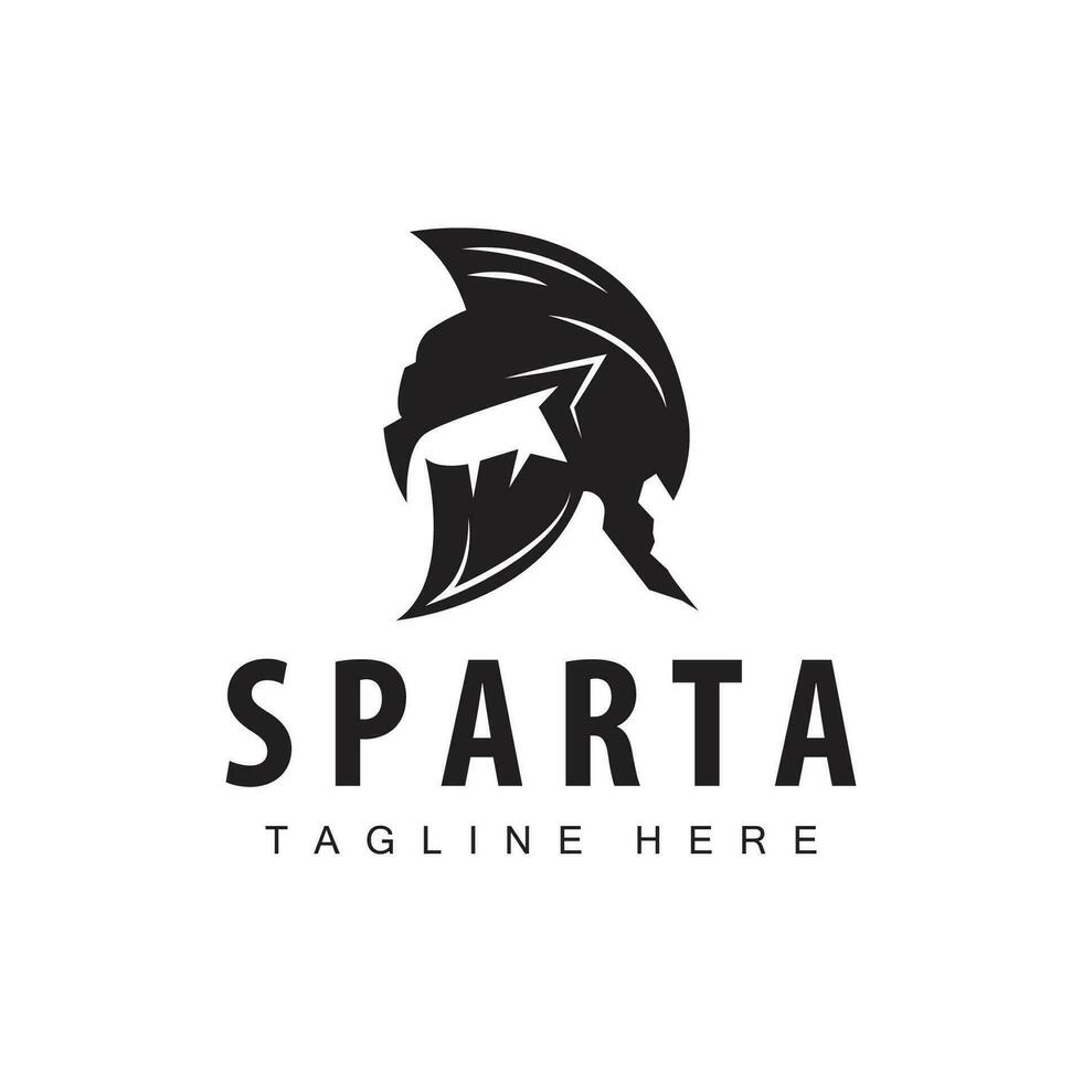 spartaans logo, barbaar krijger insigne ontwerp gemakkelijk silhouet spartaans oorlog helm vector