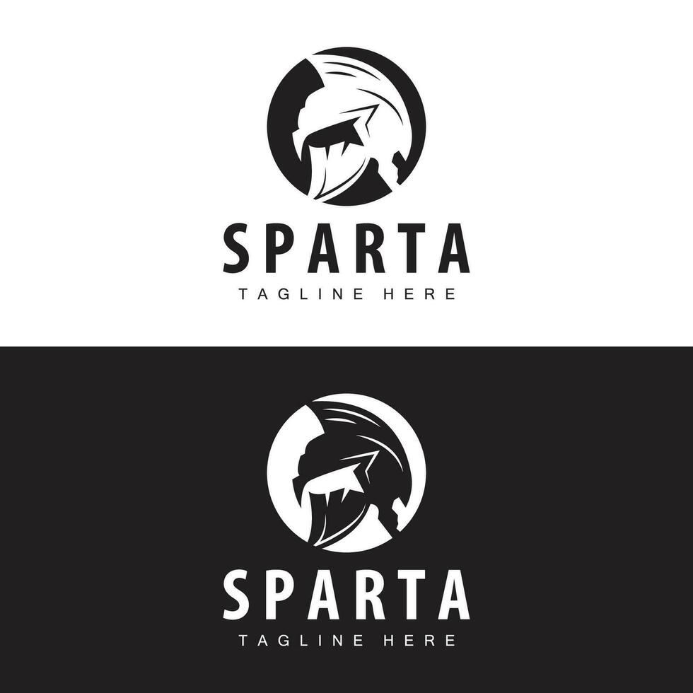 spartaans logo, barbaar krijger insigne ontwerp gemakkelijk silhouet spartaans oorlog helm vector