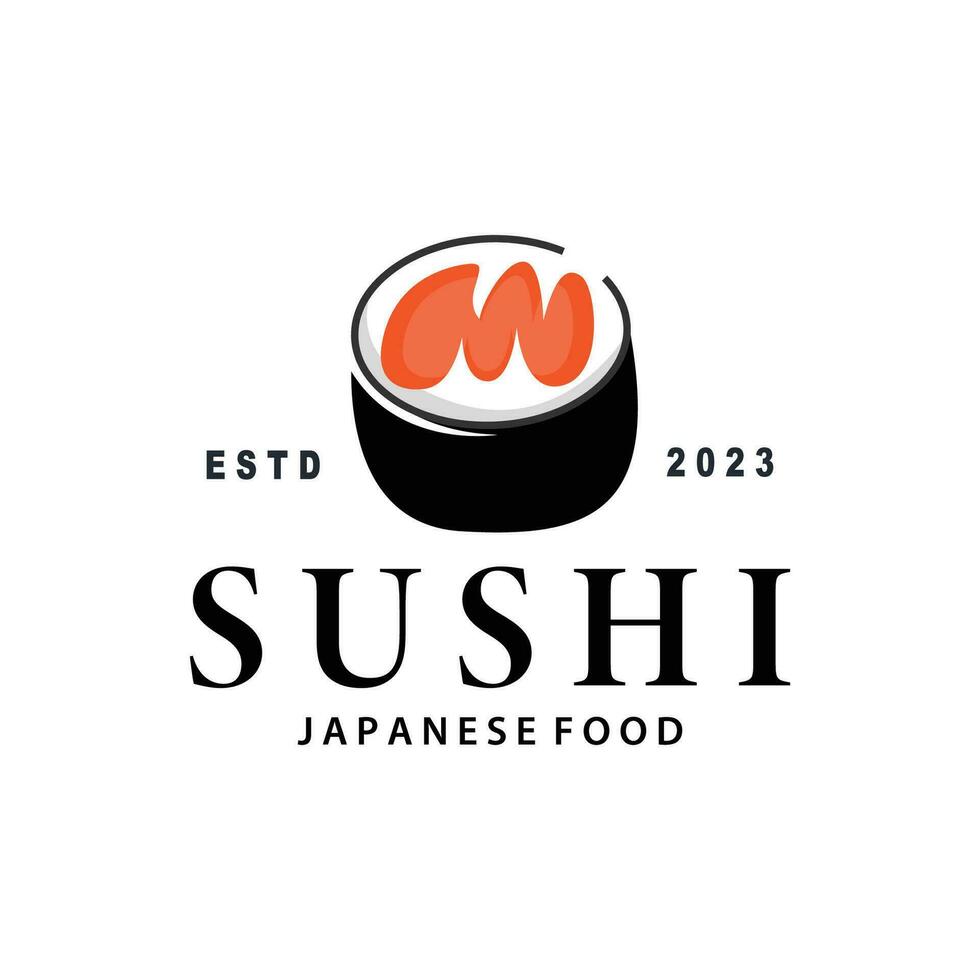 sushi logo gemakkelijk ontwerp sushi Japans voedsel icoon sjabloon Product Japans keuken vector