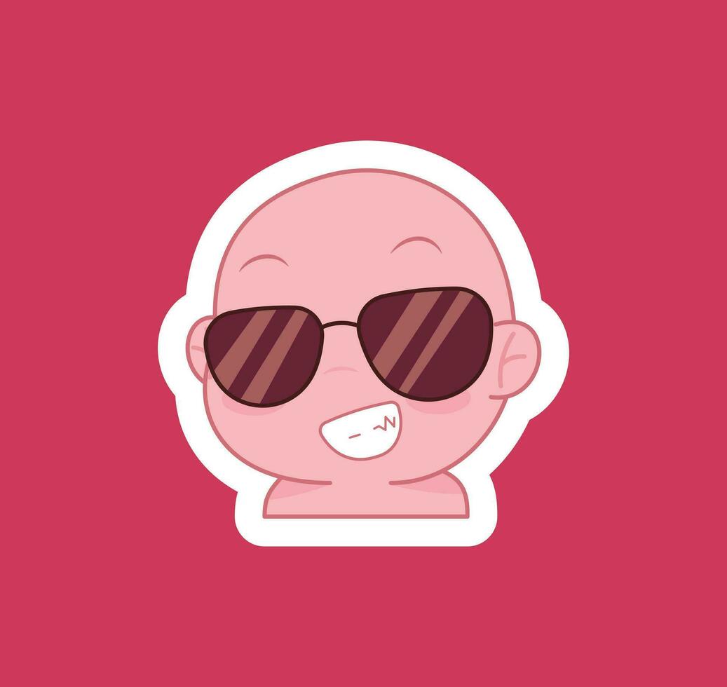 schattig tekenfilm uitdrukking emoji karakter vector ontwerp kunst voor stickers sjabloon