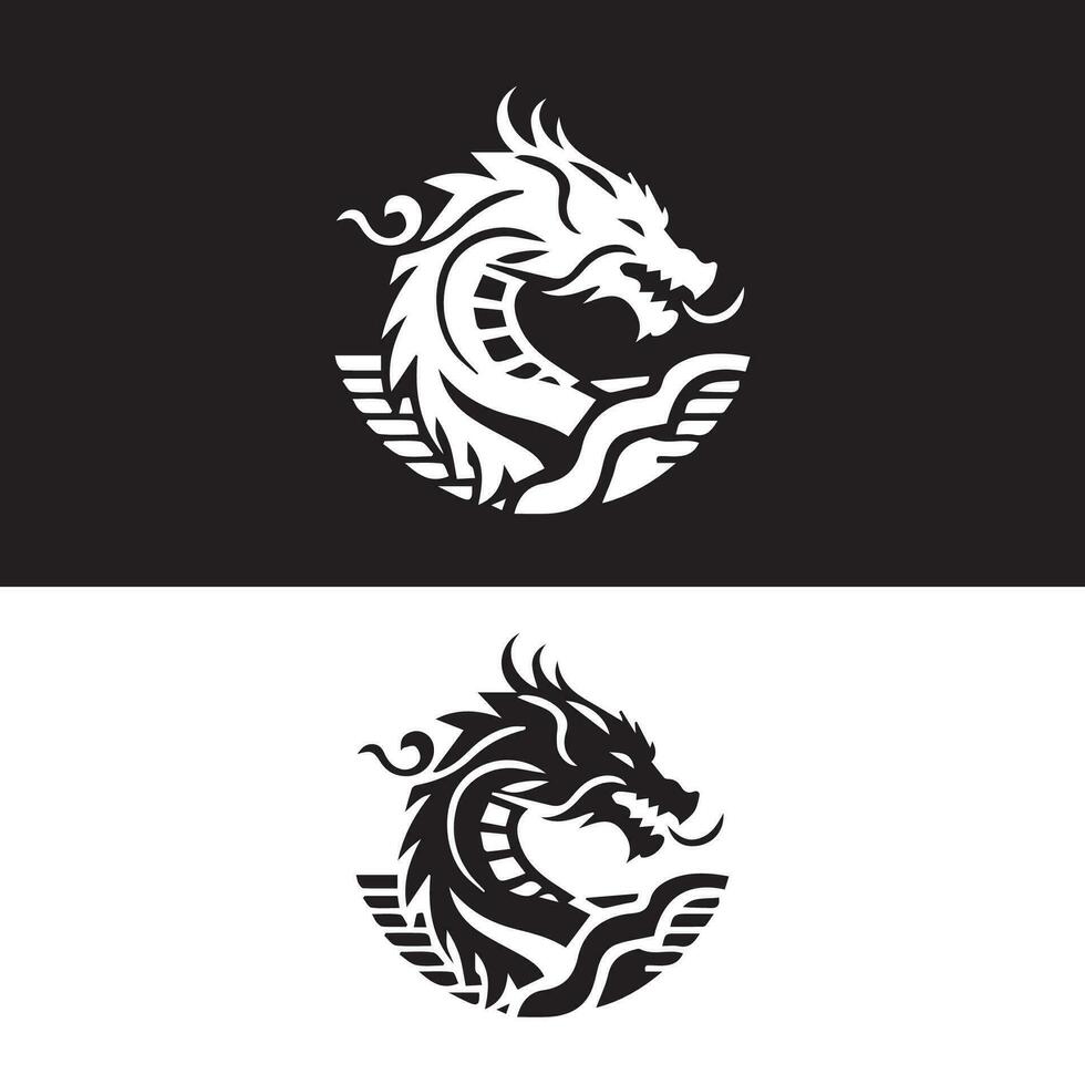 draak logo pictogrammen. oude mythisch slang symbool. mythologisch beest teken. vector illustratie.