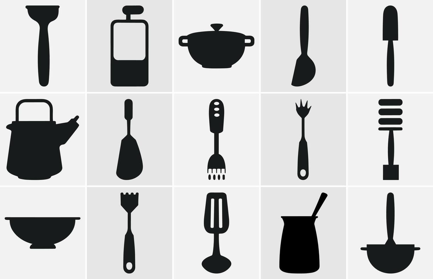 keuken gereedschap silhouet, keuken gereedschap silhouet-vector silhouet. vector