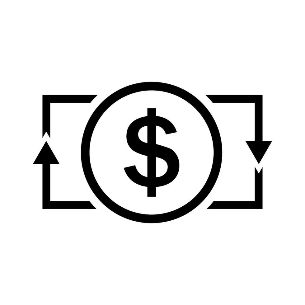 geld icoon vector. uitwisseling illustratie teken. financiën symbool. dollar logo. vector