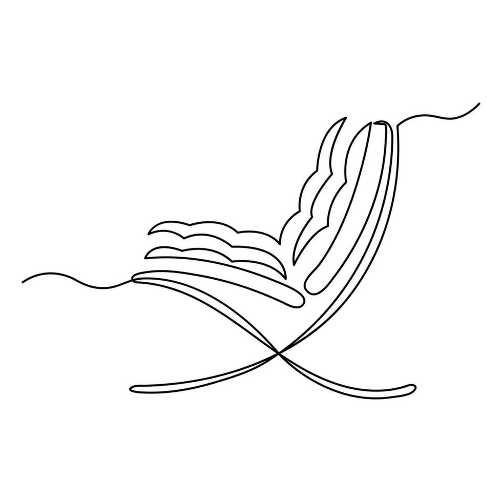doorlopend single lijn hand- tekening gemakkelijk modern stoel icoon en schets vector kunst illustratie