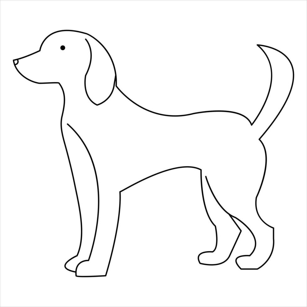hond huisdier dier schets vector illustratie en doorlopend single lijn hand- getrokken schetsen