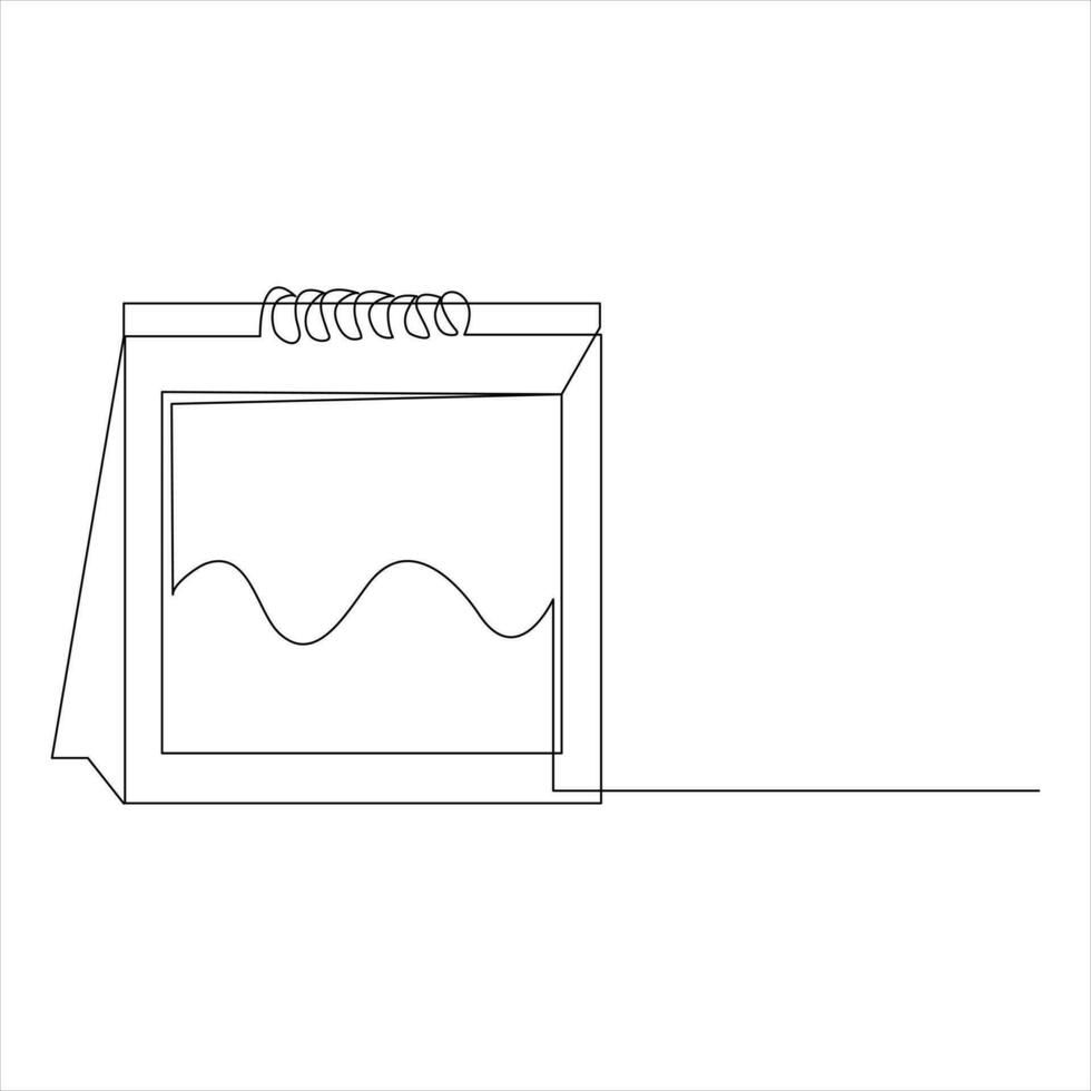 staand kalender icoon planning doorlopend single lijn kunst tekening en het roosteren concept grafisch ontwerp vector