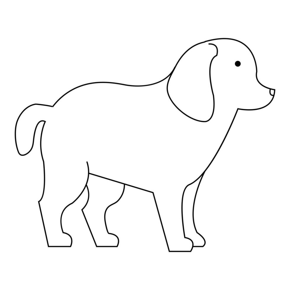 hond huisdier dier doorlopend een lijn kunst tekening en hond icoon gemakkelijk schets vector illustratie