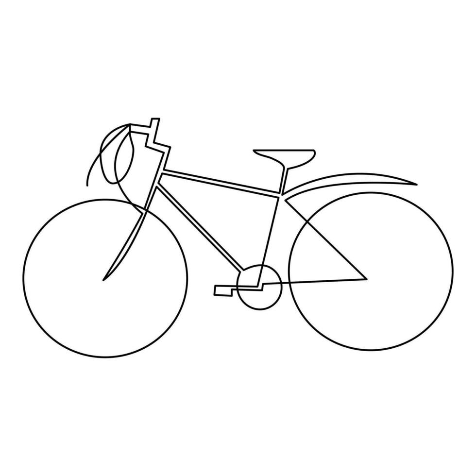 fiets doorlopend single lijn hand- tekening symbool concept en schetsen schets vector kunst illustratie