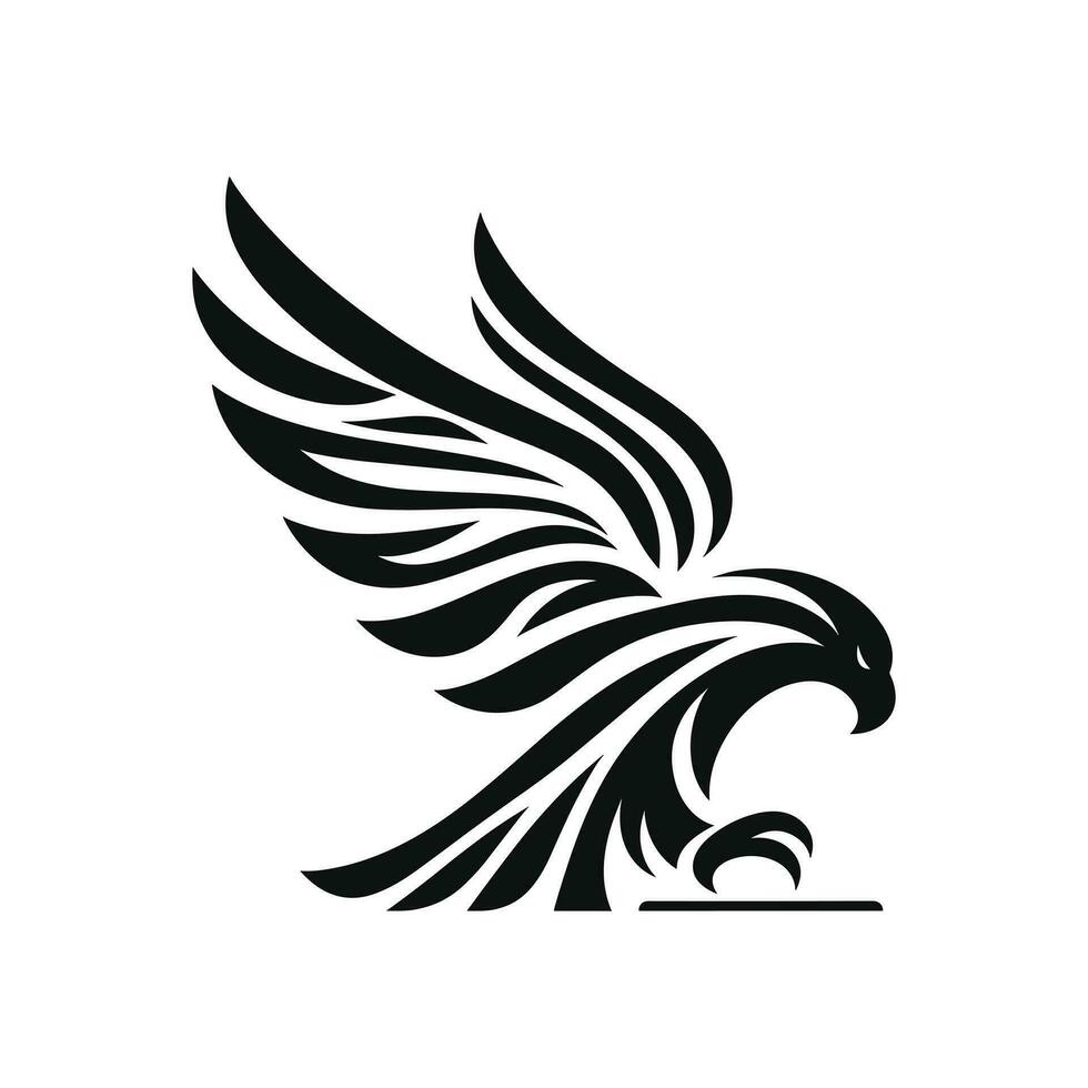vector illustratie van een tekenfilm adelaar silhouet logo icoon symbool tatoeëren