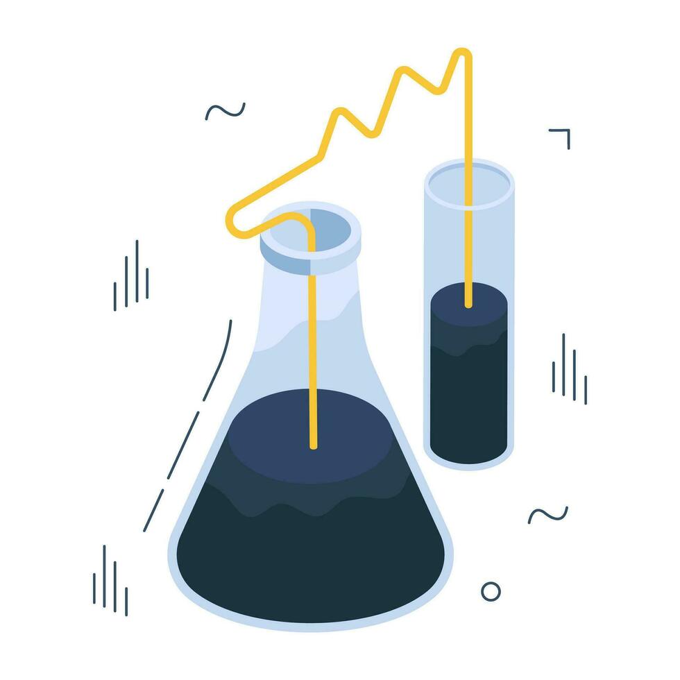 een bewerkbare ontwerp icoon van chemisch fles met buis vector