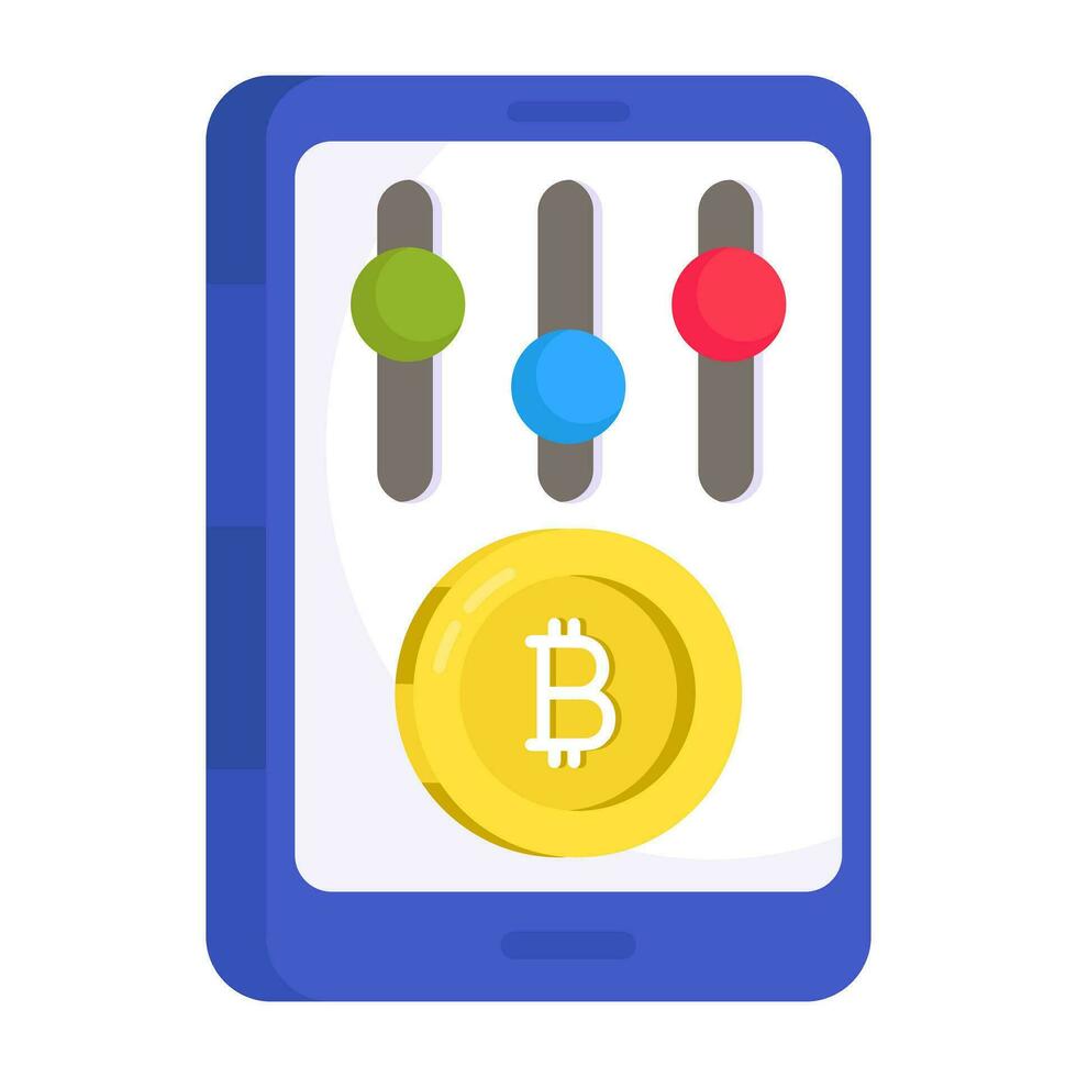 bewerkbare ontwerp icoon van bitcoin equalizer vector