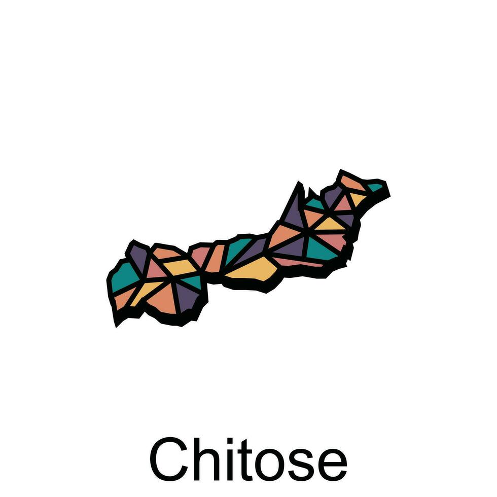 hoog gedetailleerd vector kaart - Japan, kaart stad van chitose, geïsoleerd Aan wit achtergrond