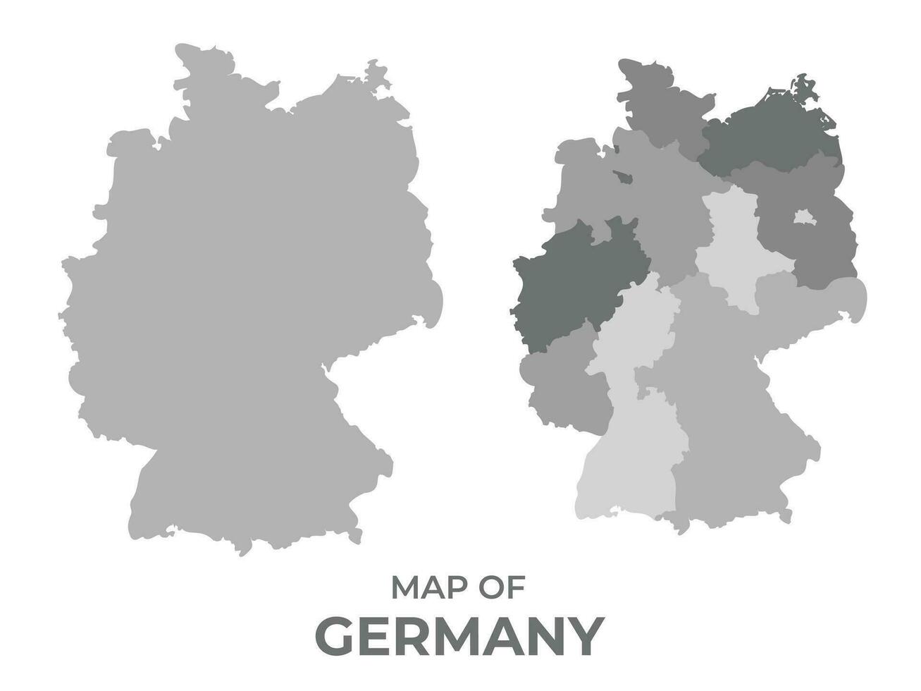 grijswaarden vector kaart van Duitsland met Regio's en gemakkelijk vlak illustratie