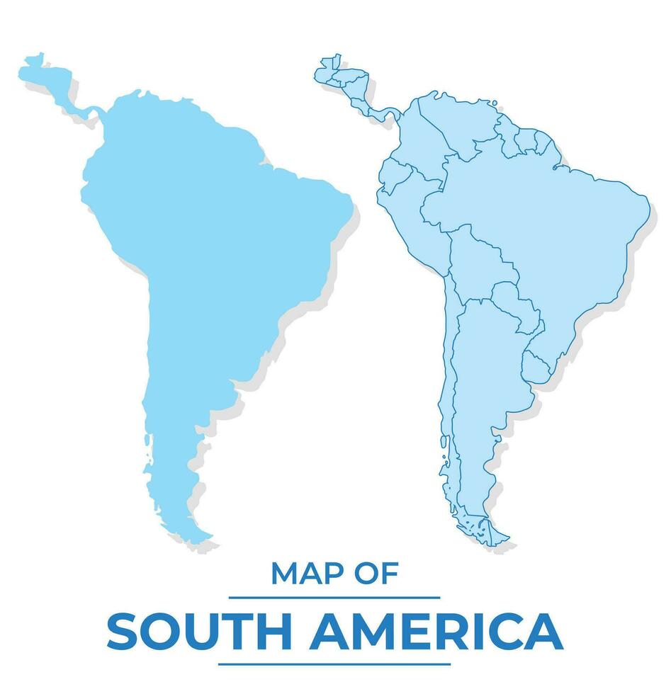 vector zuiden Amerika kaart reeks gemakkelijk vlak en schets stijl illustratie