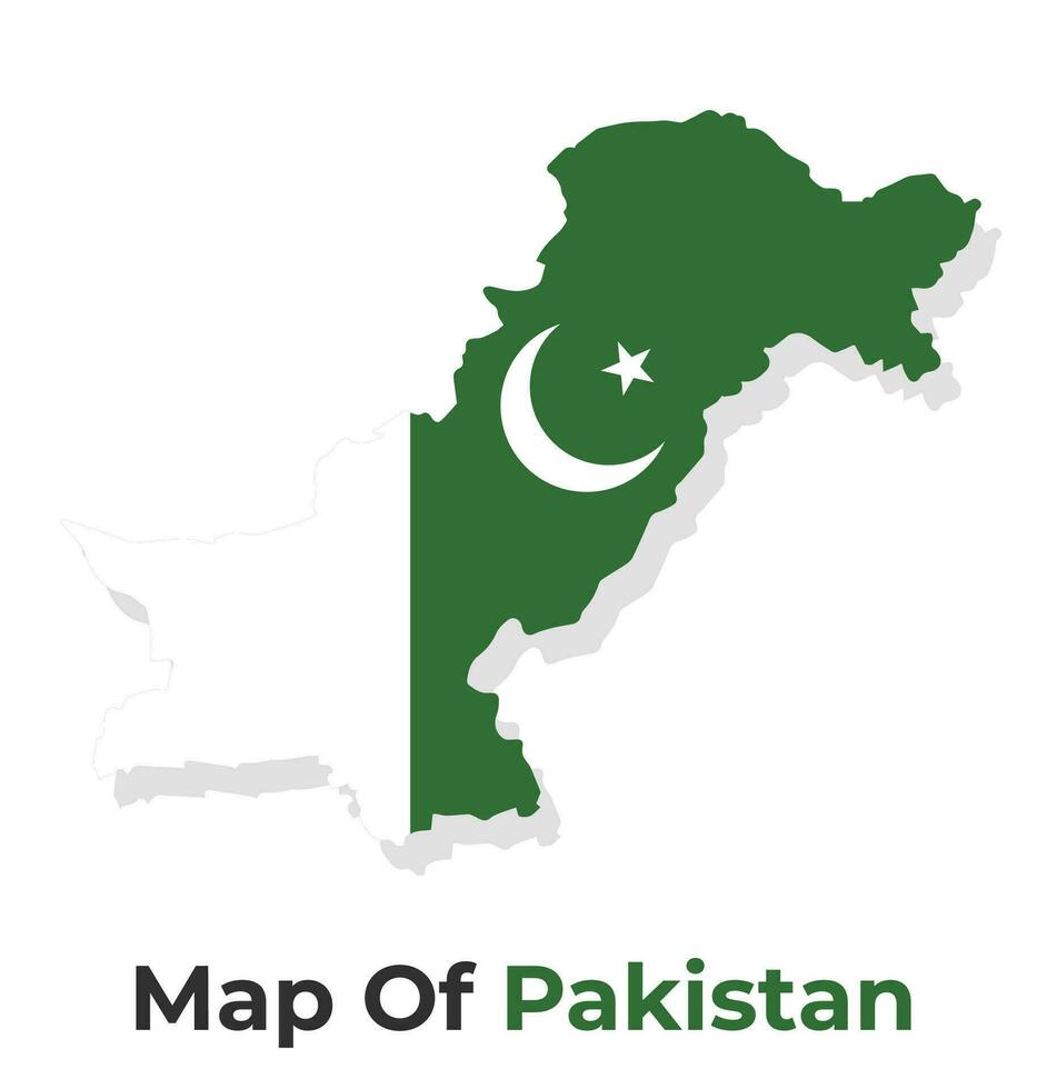 vector kaart van Pakistan met nationaal vlag