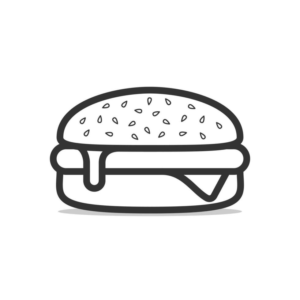 hamburger kaas tekenfilm vector icoon illustratie. voedsel voorwerp icoon concept