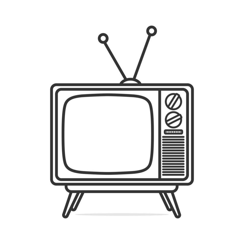 vintage televisie cartoon pictogram illustratie. vector