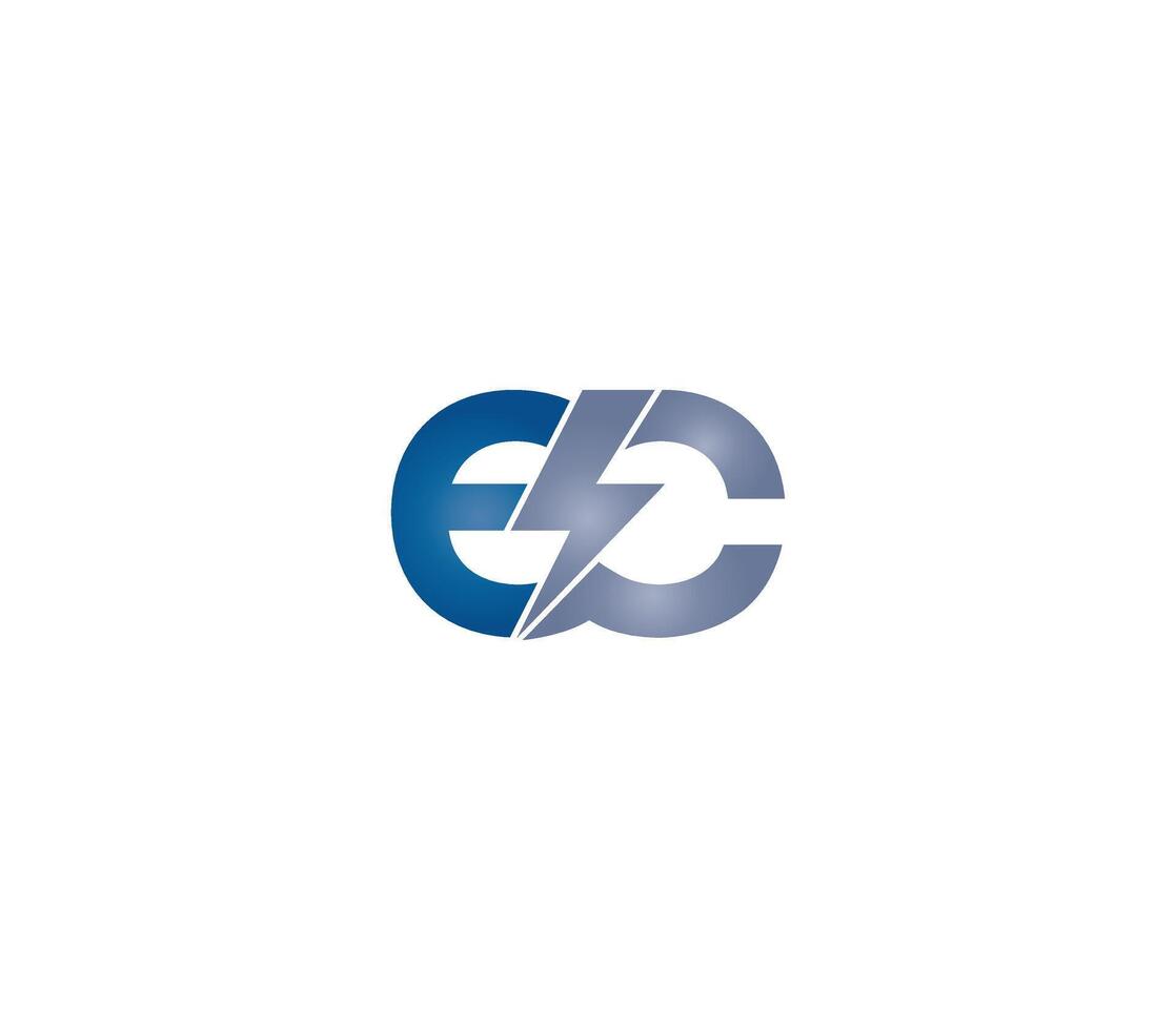 ec alfabet elektrisch logo ontwerp concept vector