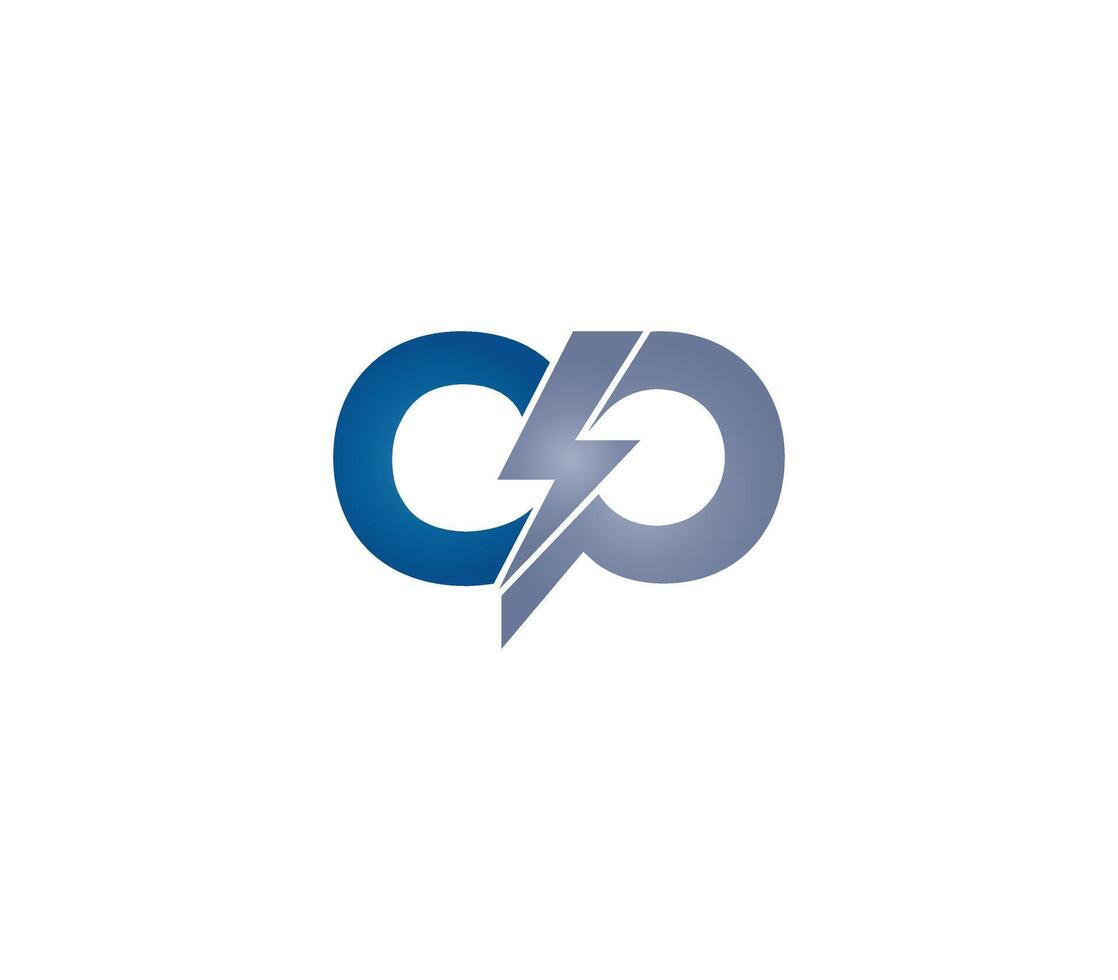 cp alfabet elektrisch logo ontwerp concept vector