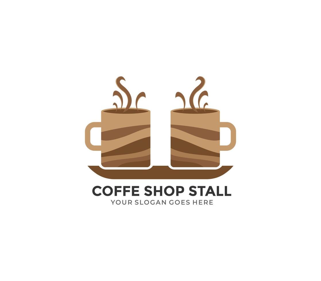 heet koffie modern logo ontwerp concept vector