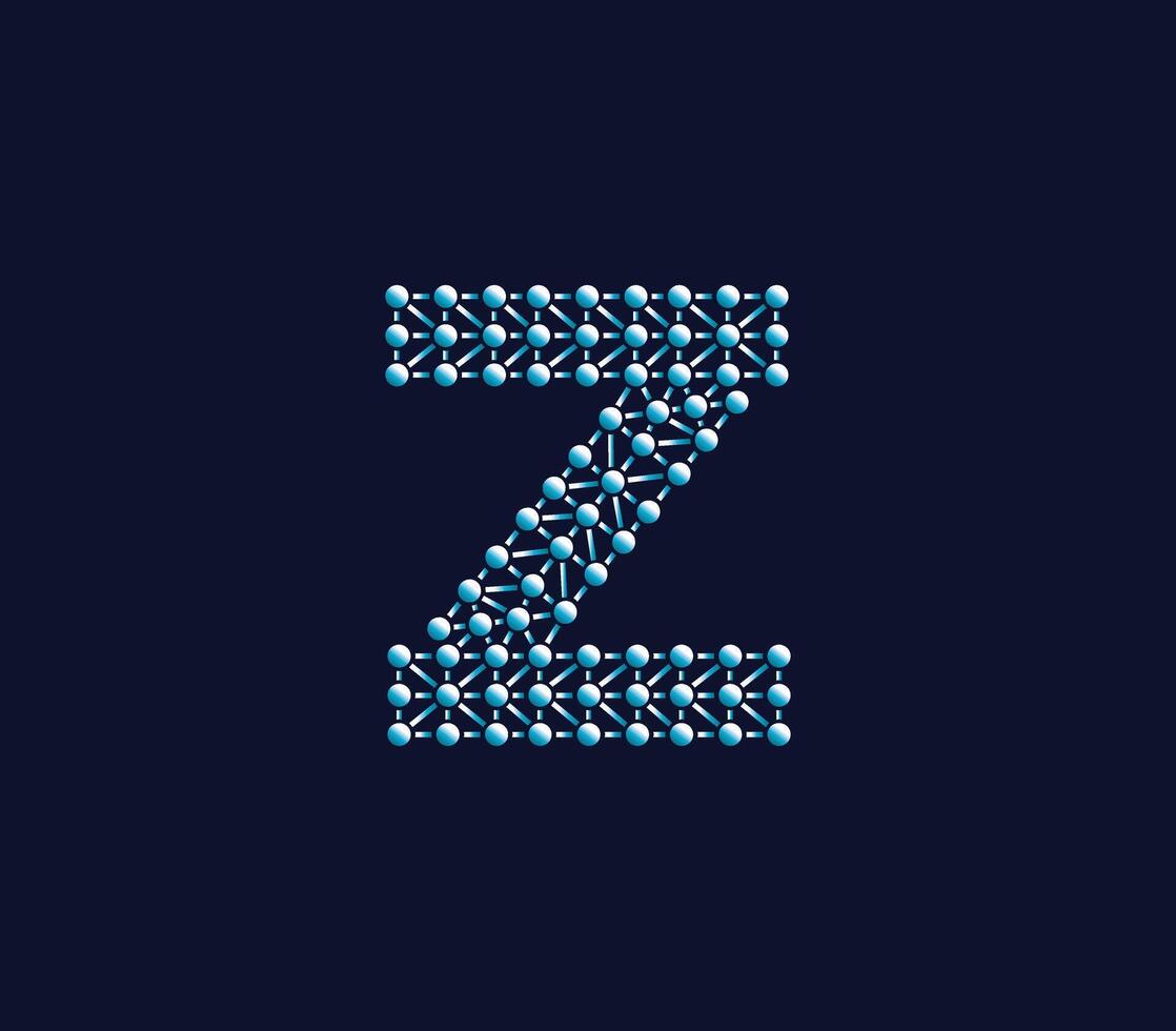 z alfabet creatief technologie verbindingen gegevens op te slaan logo ontwerp concept vector