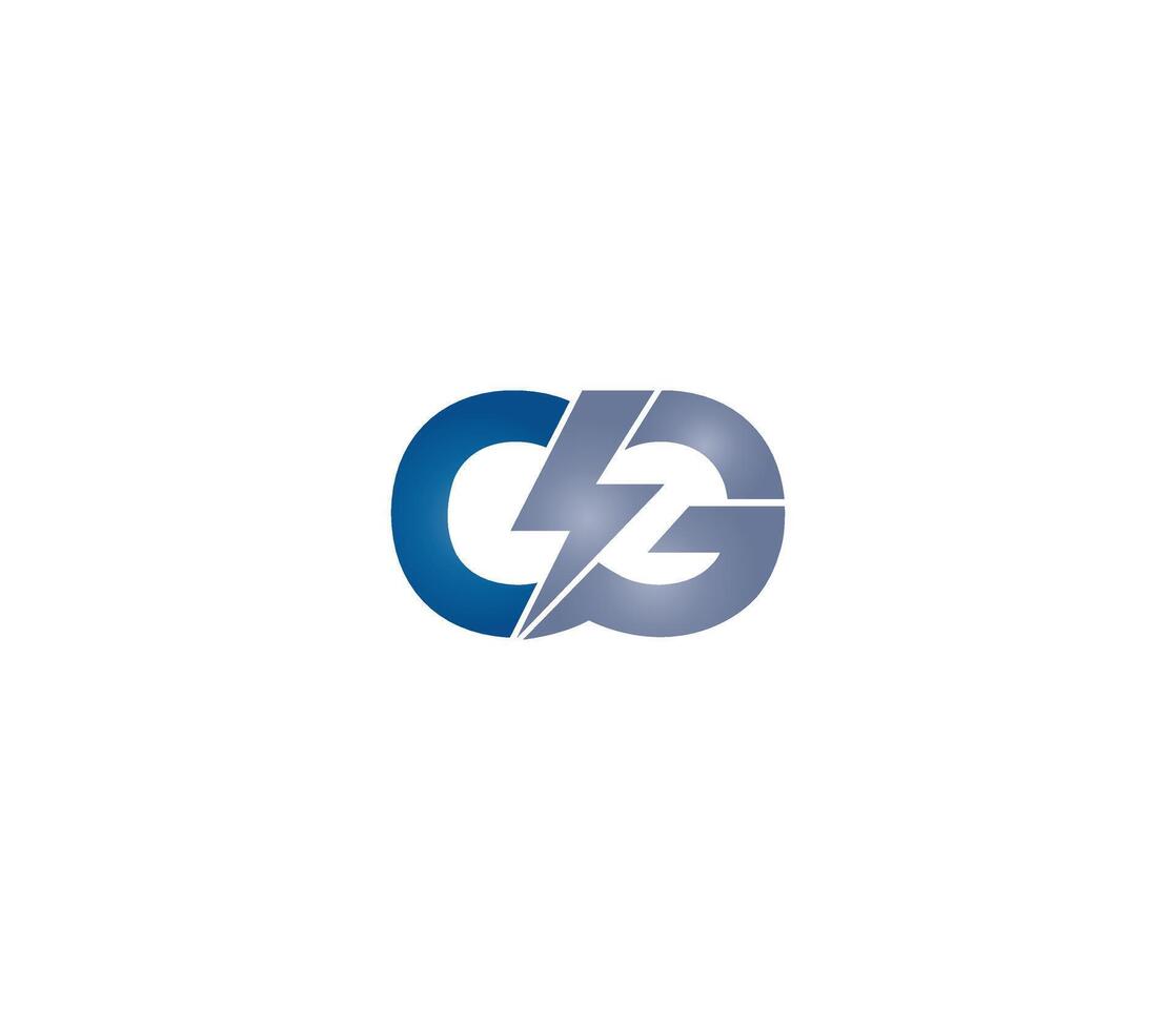 cg alfabet elektrisch logo ontwerp concept vector