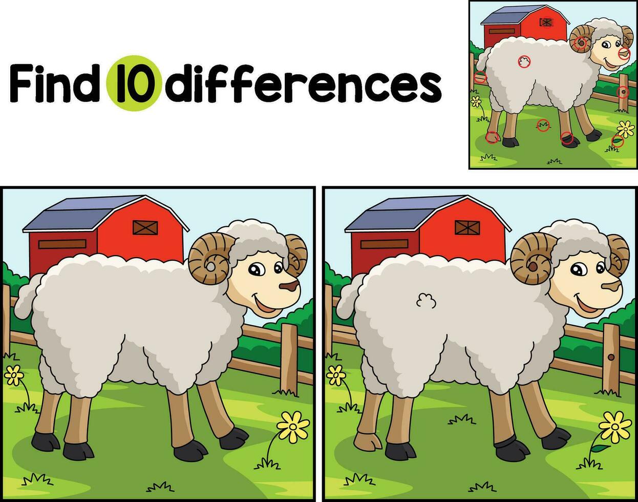 schapen dier vind de verschillen vector