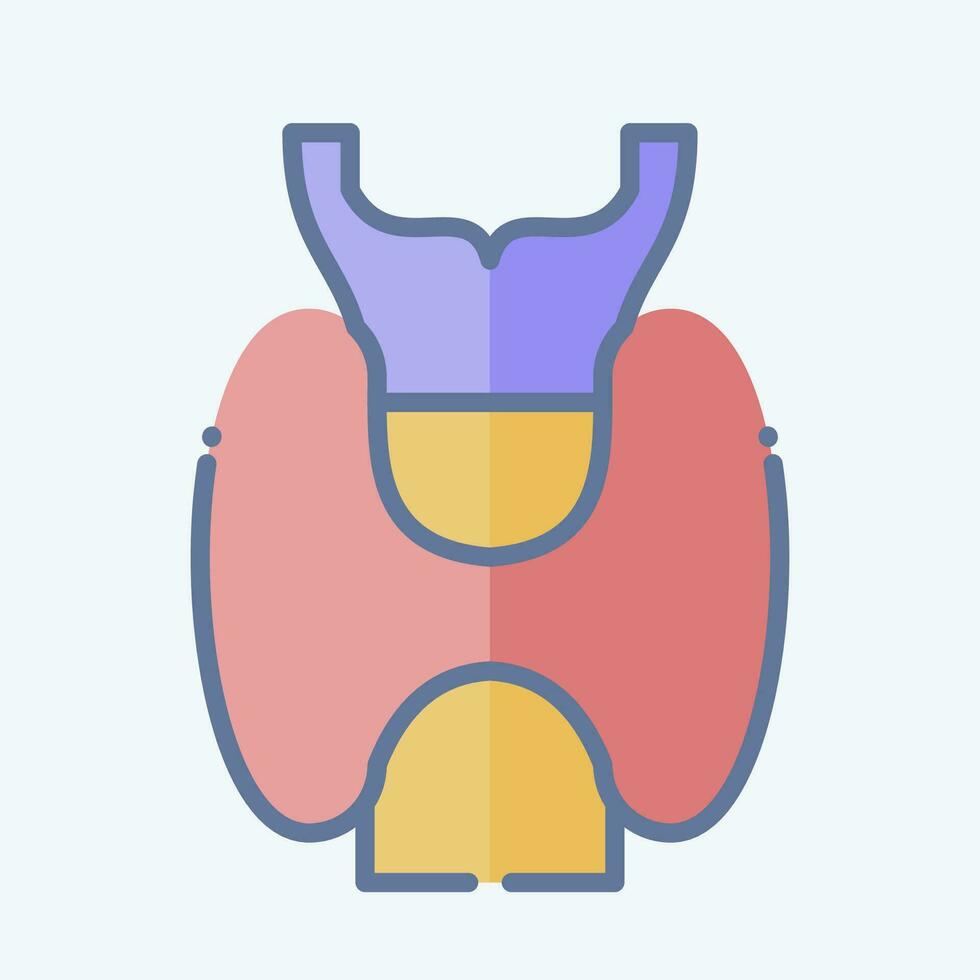 icoon strottenhoofd. verwant naar ademhalings behandeling symbool. tekening stijl. gemakkelijk ontwerp bewerkbaar. gemakkelijk illustratie vector