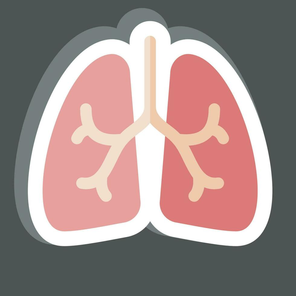 sticker longen. verwant naar ademhalings behandeling symbool. gemakkelijk ontwerp bewerkbaar. gemakkelijk illustratie vector