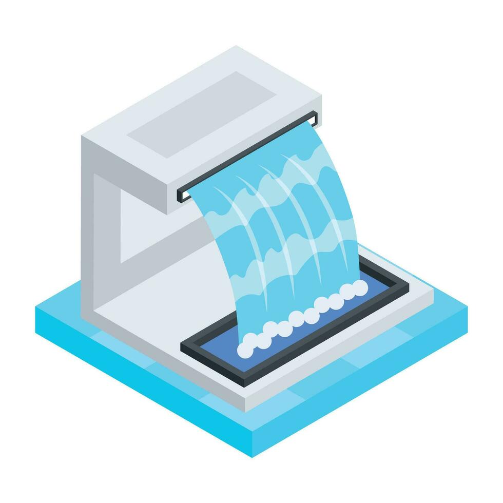 water fonteinen isometrische icoon vector