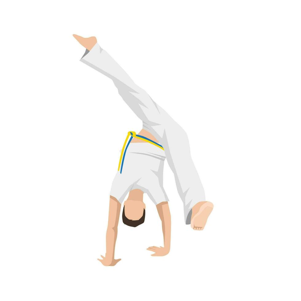 Mens aan het doen capoeira krijgshaftig kunsten. gevecht sport. vector