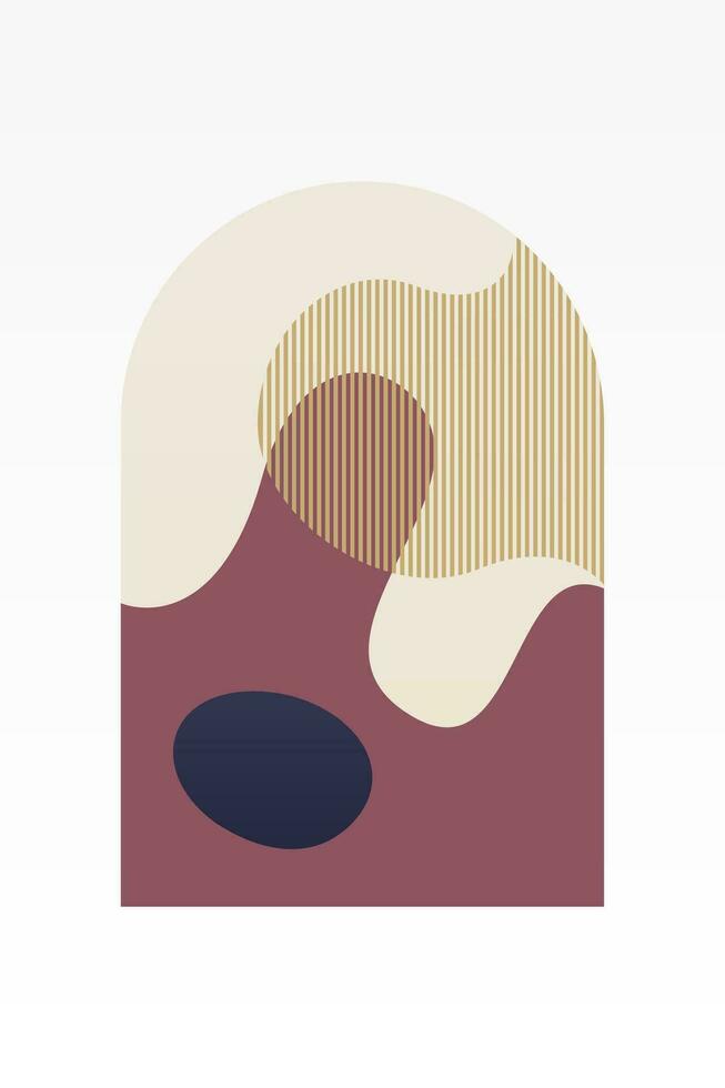 abstract landschap kunst poster. midden eeuw achtergrond illustratie vector