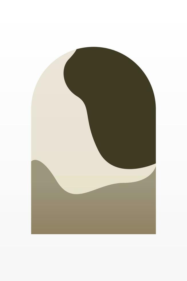 abstract landschap kunst poster. midden eeuw achtergrond illustratie vector