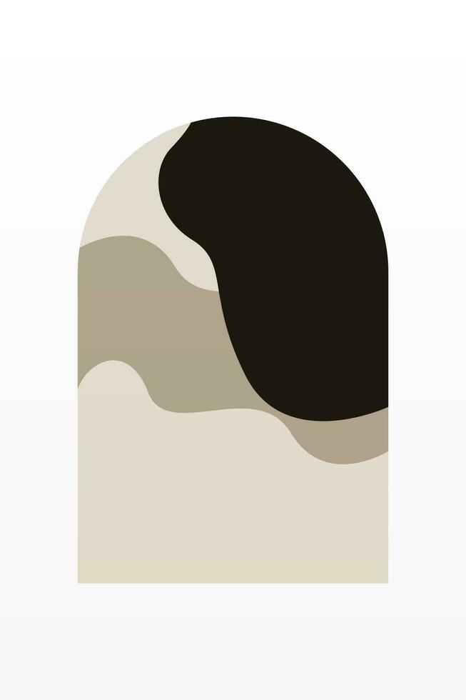 abstract landschap kunst poster. midden eeuw achtergrond illustratie vector