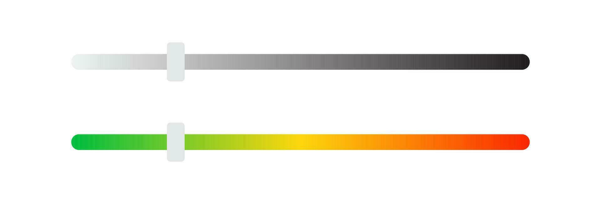 vooruitgang bar. bezig met laden indicator. niveau van laag naar hoog. meten hulpmiddel. tarief schaal. vector illustratie.