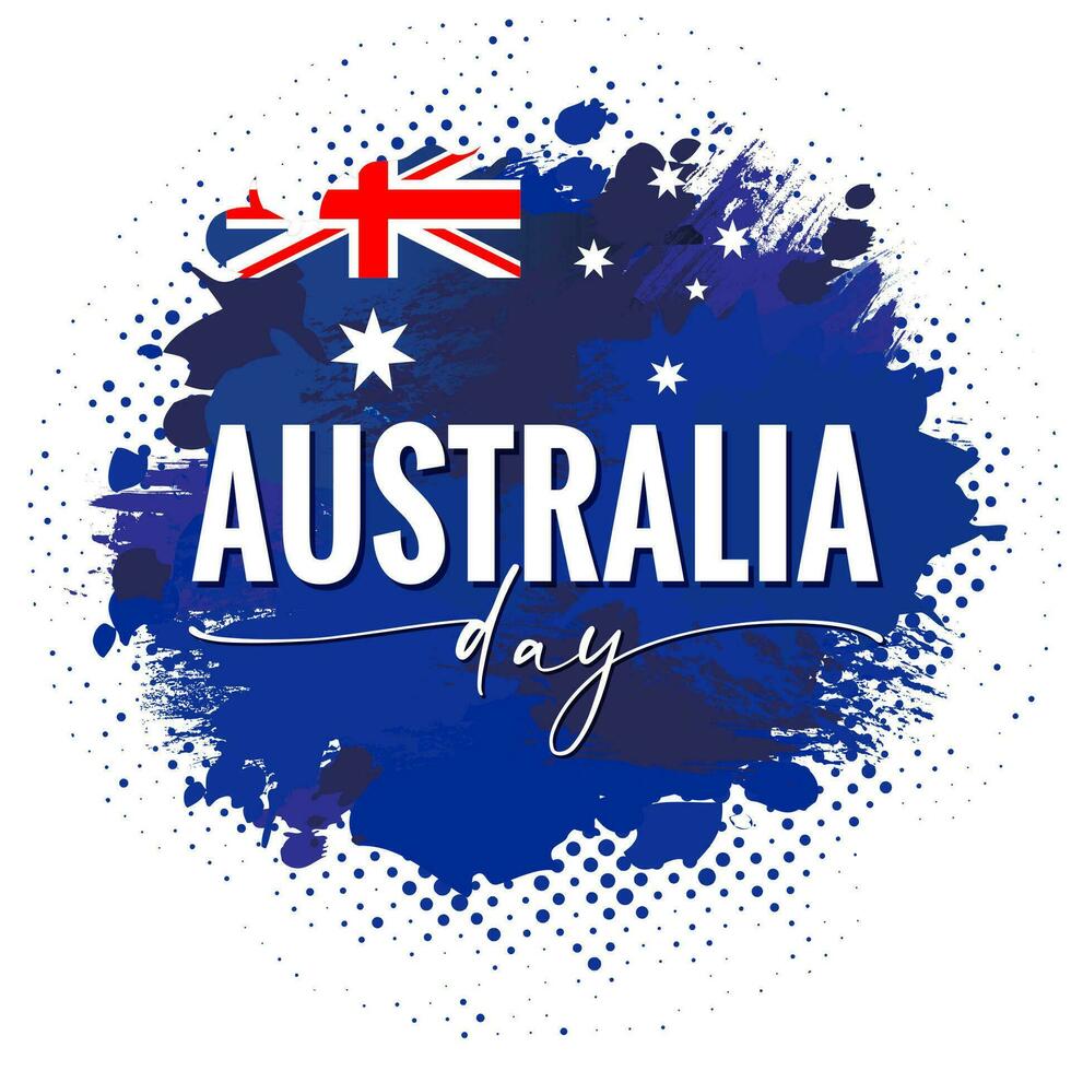 Australië dag banier, borstel en inkt grunge Australisch vlag achtergrond met vector