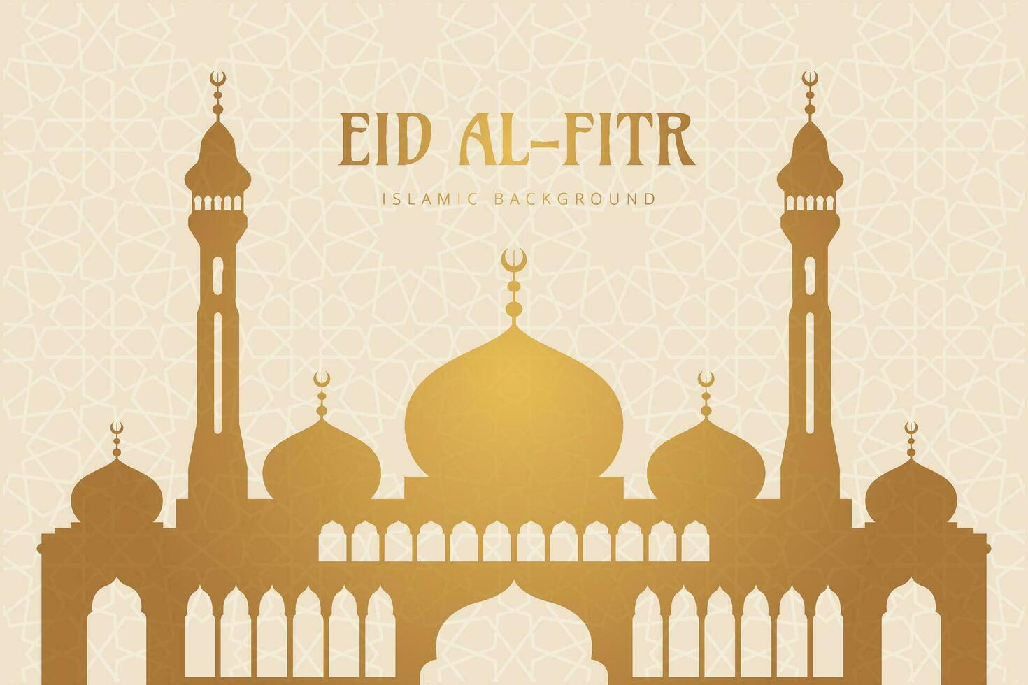 eid mubarak groet kaart met gouden halve maan en patroon achtergrond vector