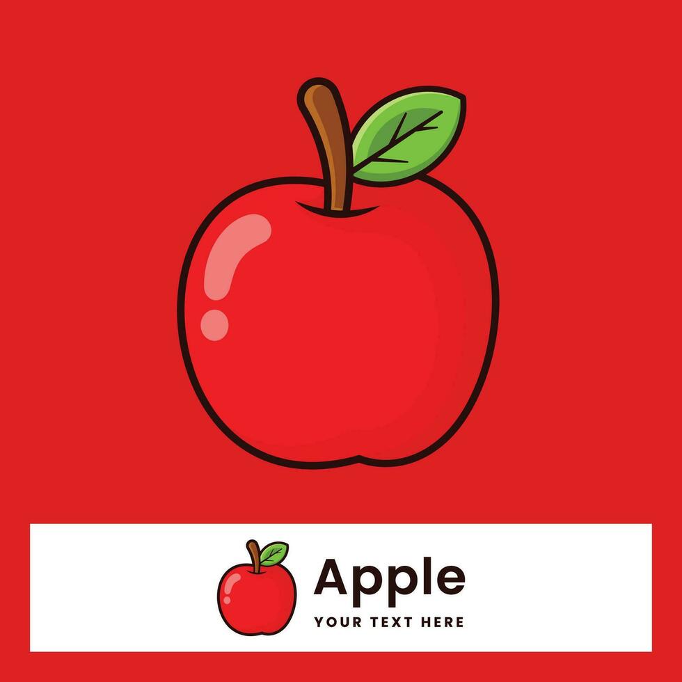 appel fruit vers tekenfilm vector illustratie