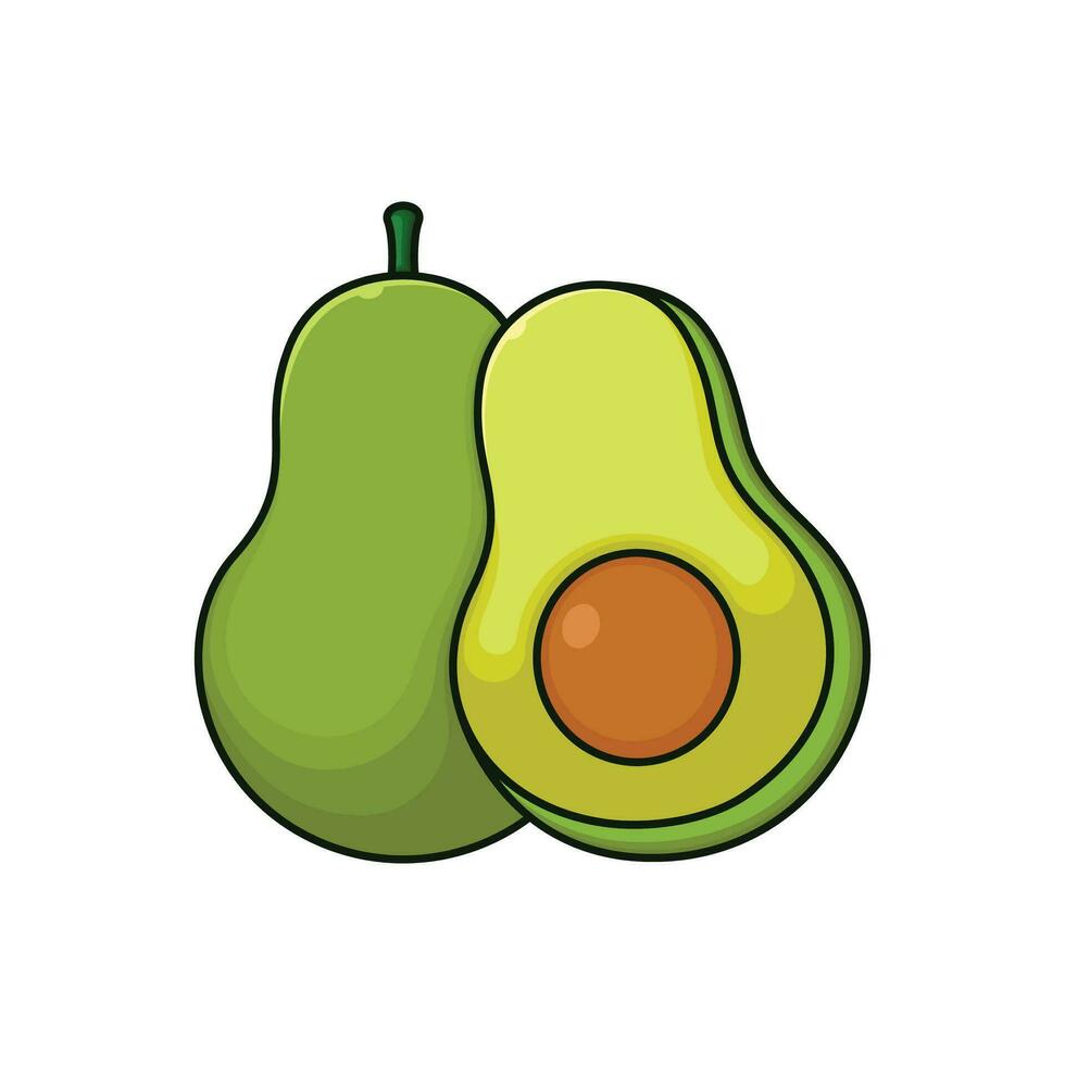 vector avocado geïsoleerd Aan wit achtergrond