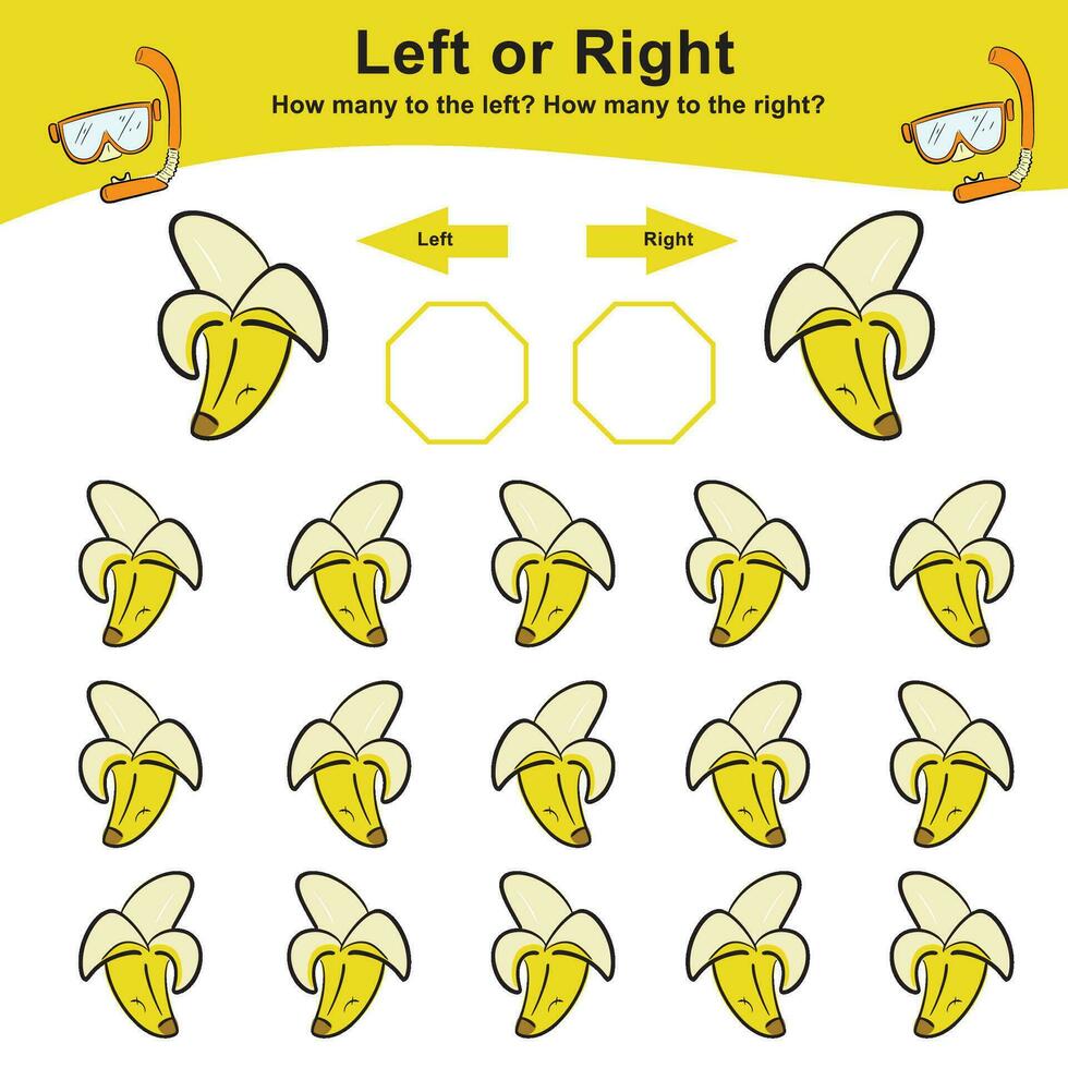 wiskundig werkzaamheid bladzijde. berekenen en schrijven de resultaat. links of Rechtsaf werkblad voor kinderen. afdrukbare werkzaamheid bladzijde voor kinderen. leerzaam afdrukbare wiskunde. vector