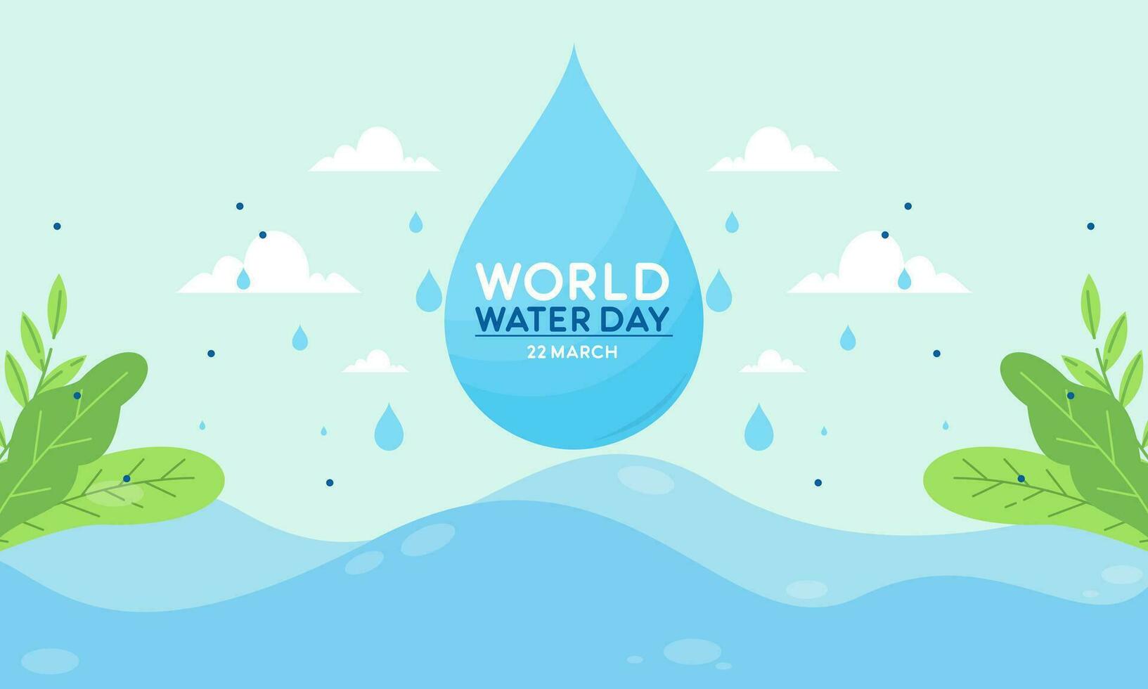 gelukkig wereld water dag, vlak ontwerp illustratie. opslaan water concepten vector