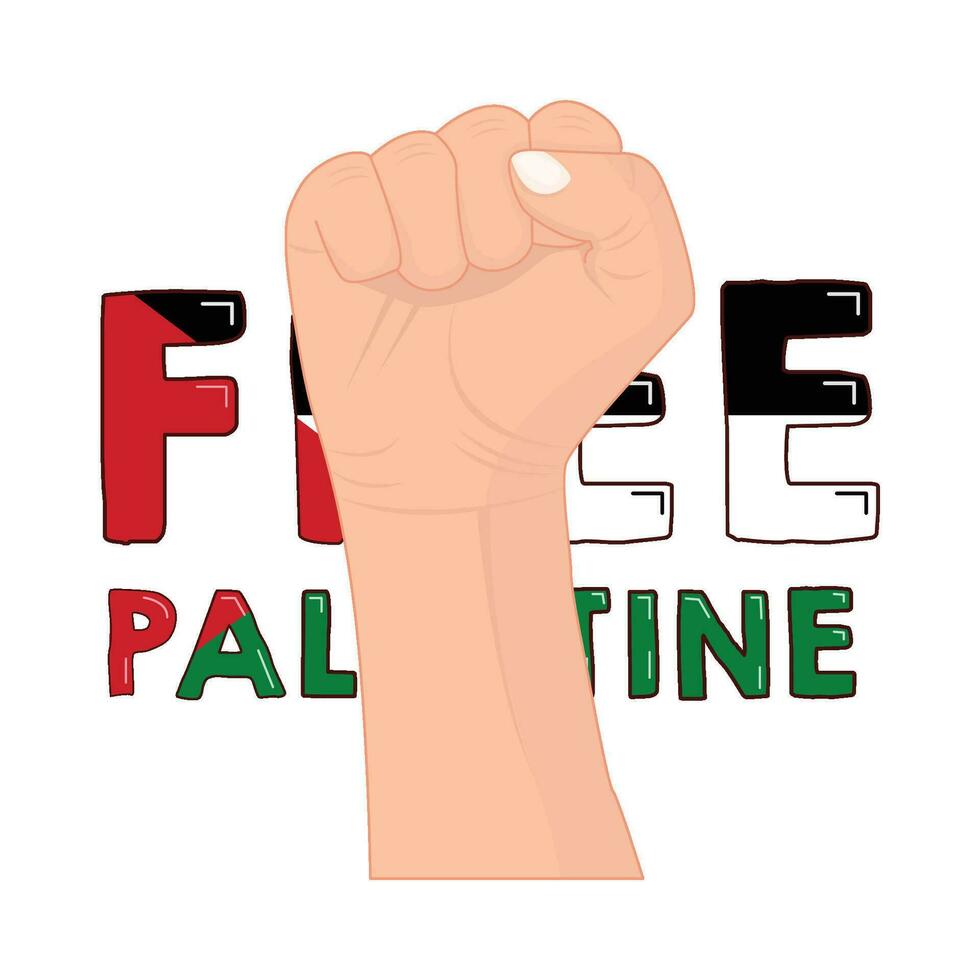 vrij Palestina hand- gebaar illustratie vector