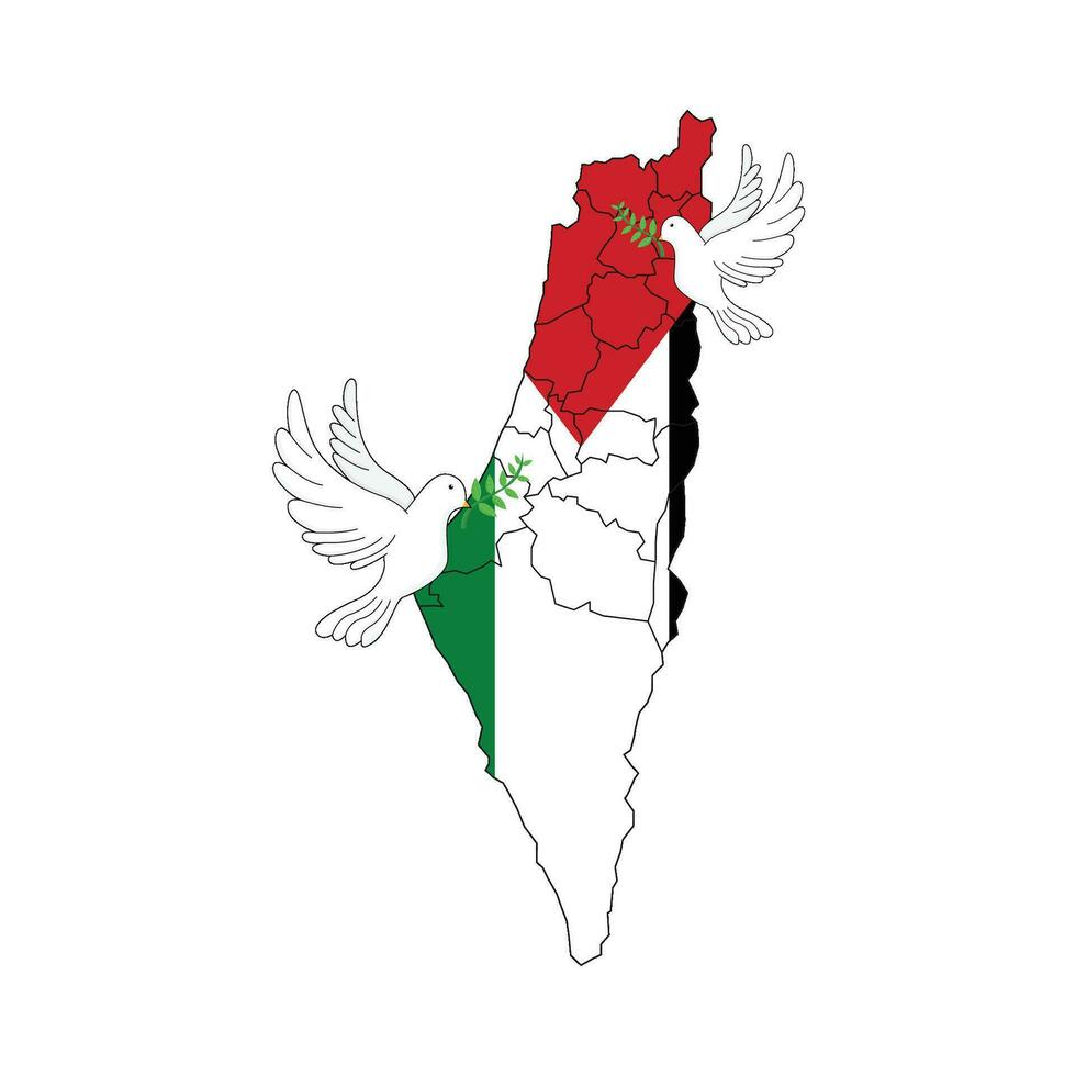 duif met kaarten Palestina illustratie vector