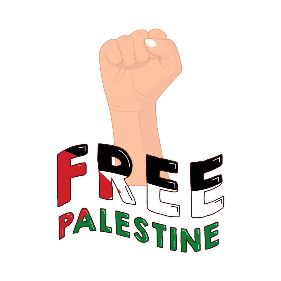 vrij Palestina hand- gebaar illustratie vector