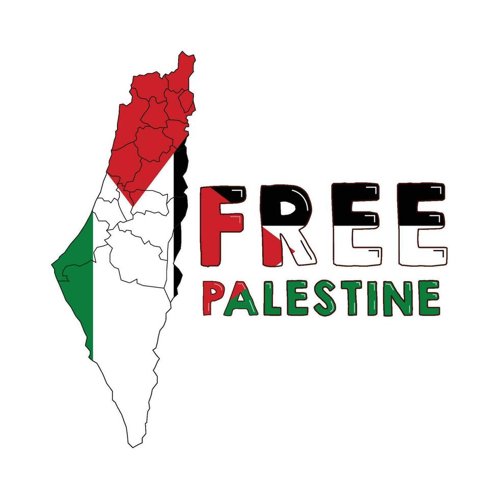 vrij Palestina kaarten illustratie vector