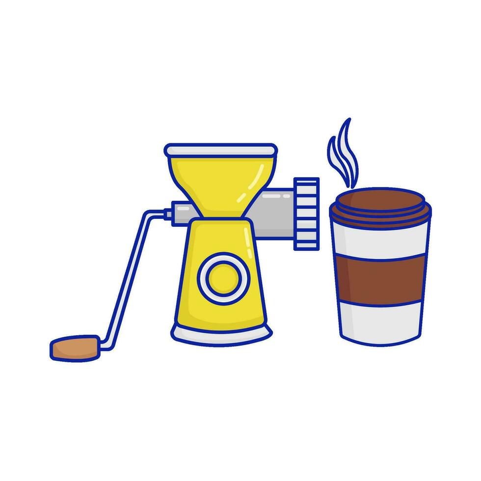 Slijper koffie met kop koffie drinken illustratie vector