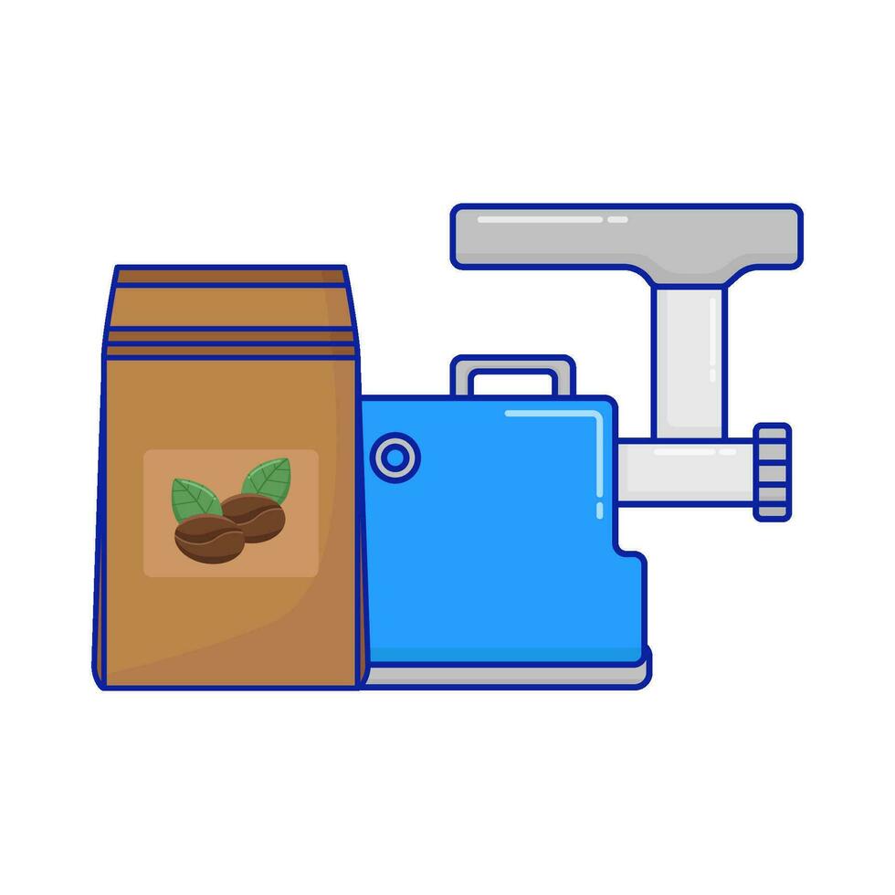 Slijper koffie met koffie verpakking illustratie vector