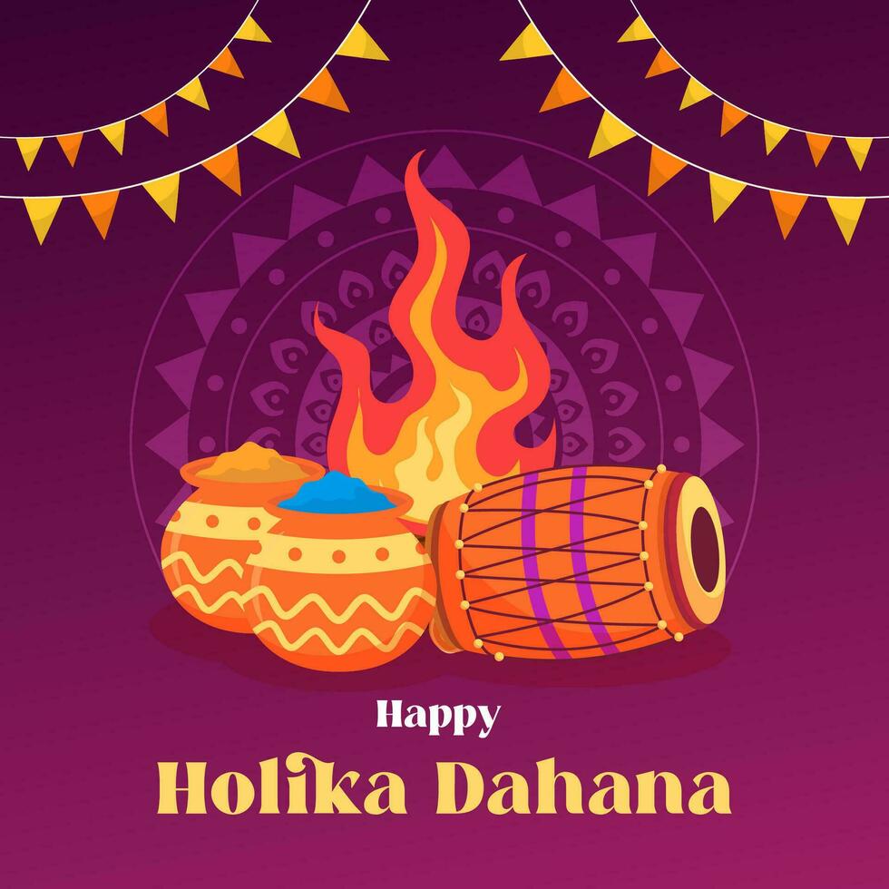 holika dahana dag illustratie vector achtergrond. vector eps 10