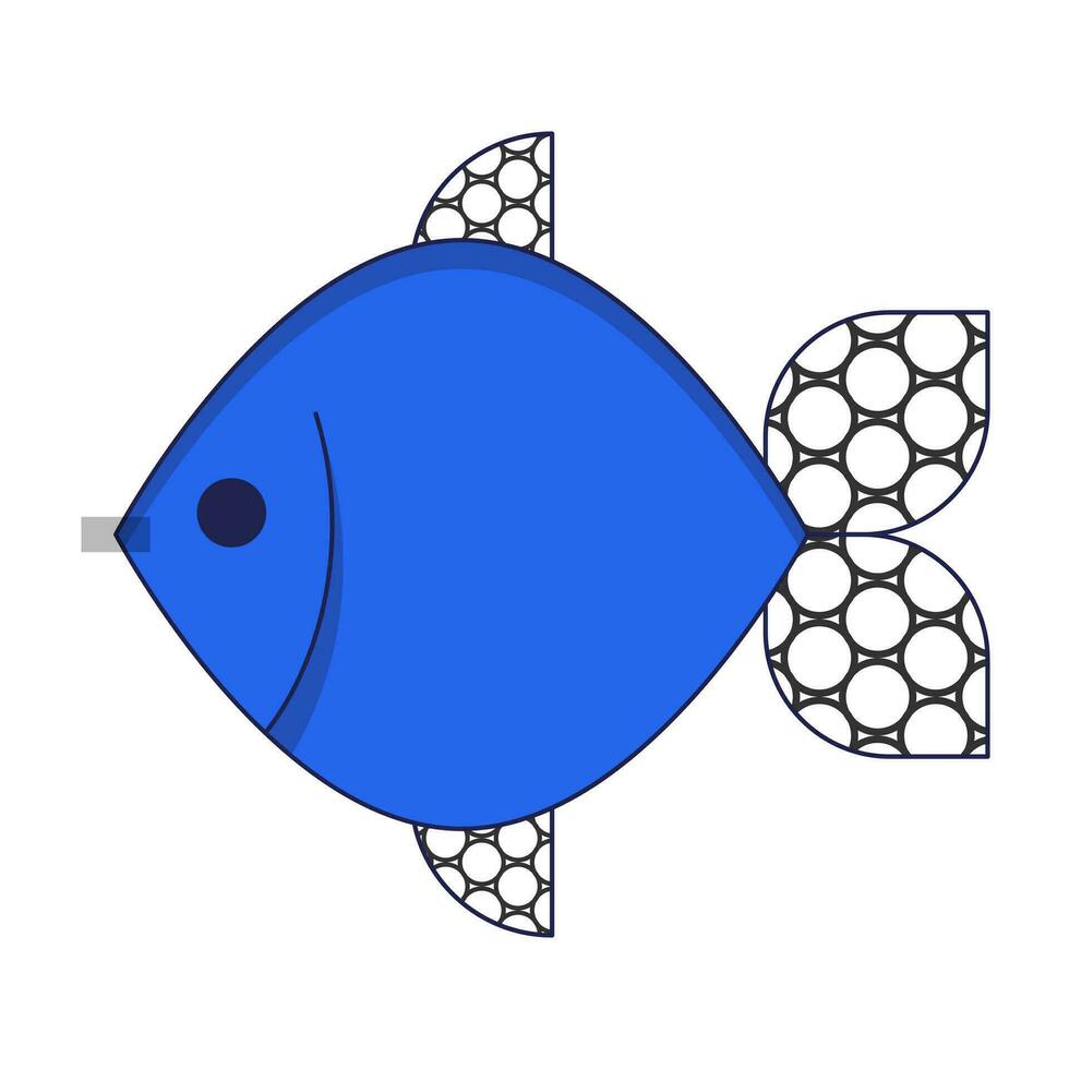 vergif d'avril. Frans april dwazen dag sticker vis. vlak stijl. vector illustratie