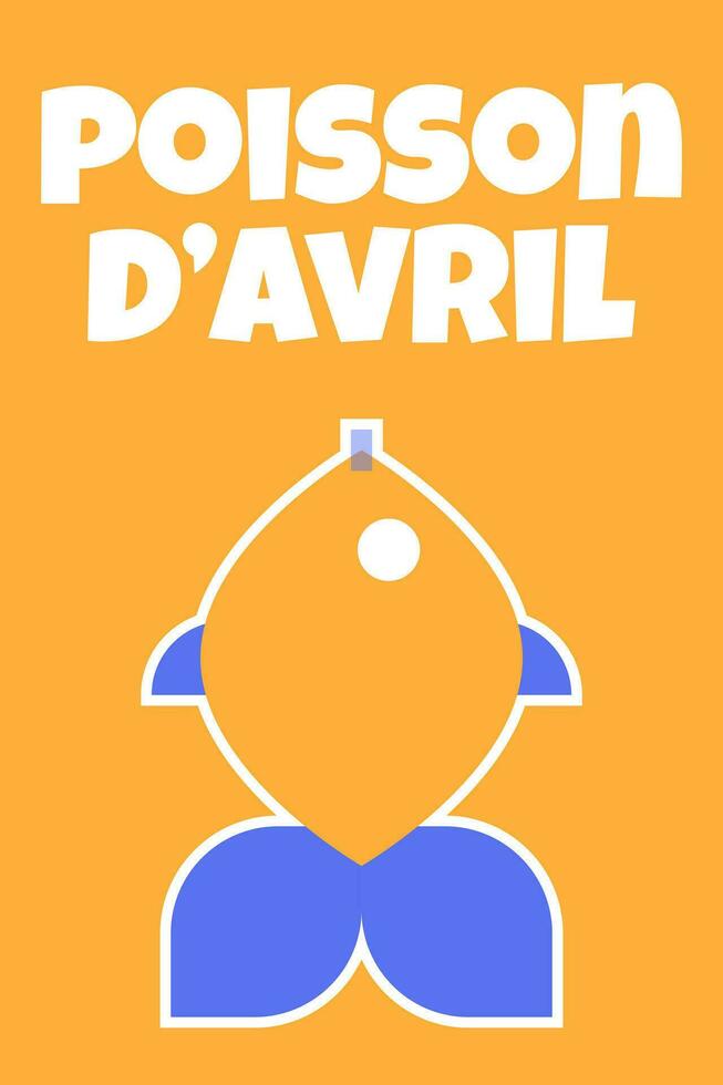 vergif d'avril. Frans april dwazen dag poster vis. vlak stijl. vector illustratie